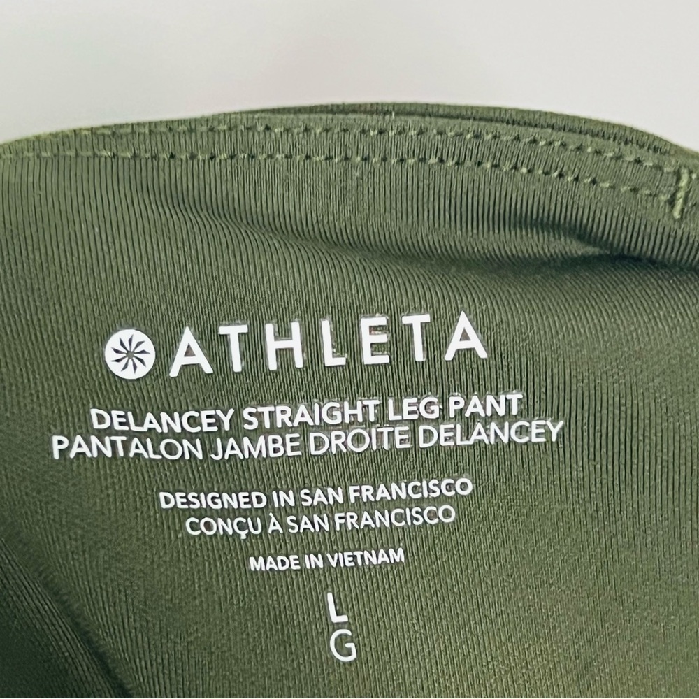 Athleta Dalancy straight leg pant aspen green Olive Green Women's Pants large - Picture 6 of 6